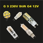 LED G9  230Volt og stift G4 12 volt